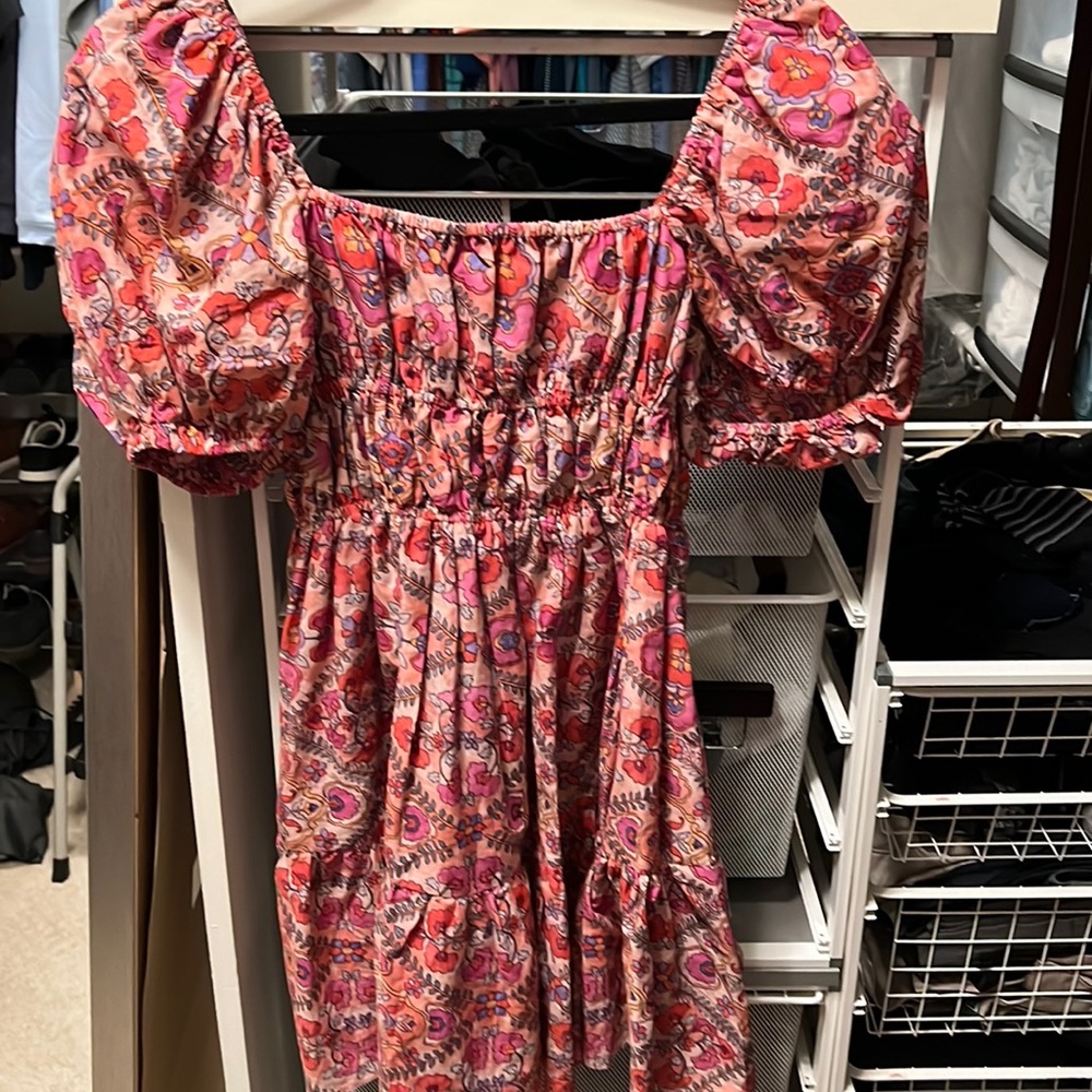 Pink floral dress